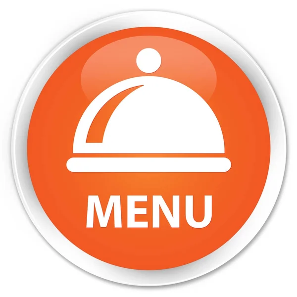 Меню (іконка страви) преміум помаранчева кругла кнопка — стокове фото
