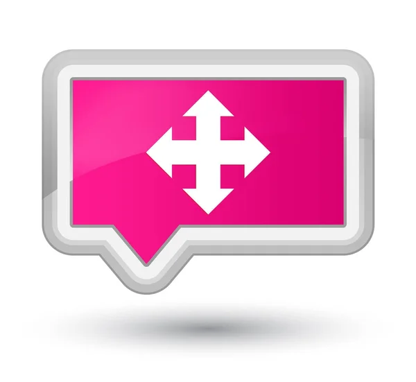 Verplaatsen van de knoop van het pictogram prime roze spandoek — Stockfoto