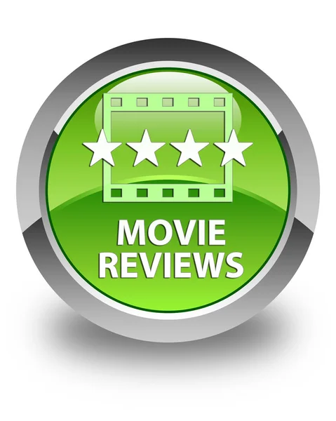 Movie reviews glossy green round button — Stock Photo, Image