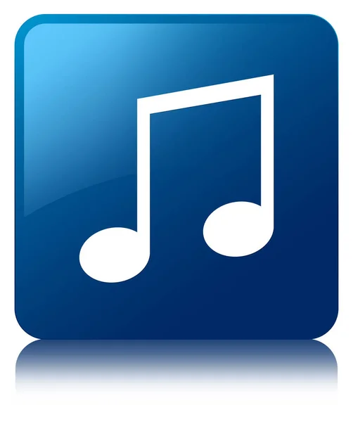Hudební ikona modré čtvercové tlačítko — Stock fotografie