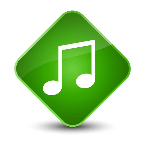 Ícone de música elegante botão diamante verde — Fotografia de Stock