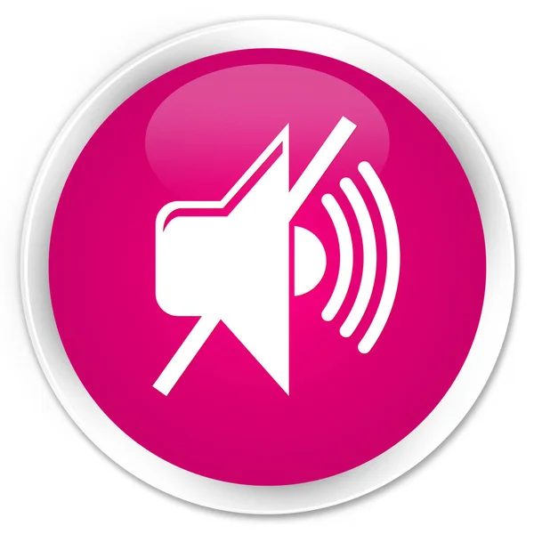 Mute volume icon premium pink round button — Stock Photo, Image