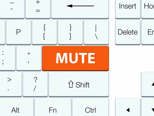 Botón teclado naranja silencioso —  Fotos de Stock