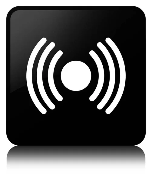 Network signal icon black square button — Stock Photo, Image