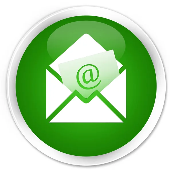 Newsletter ícone de e-mail prémio botão redondo verde — Fotografia de Stock