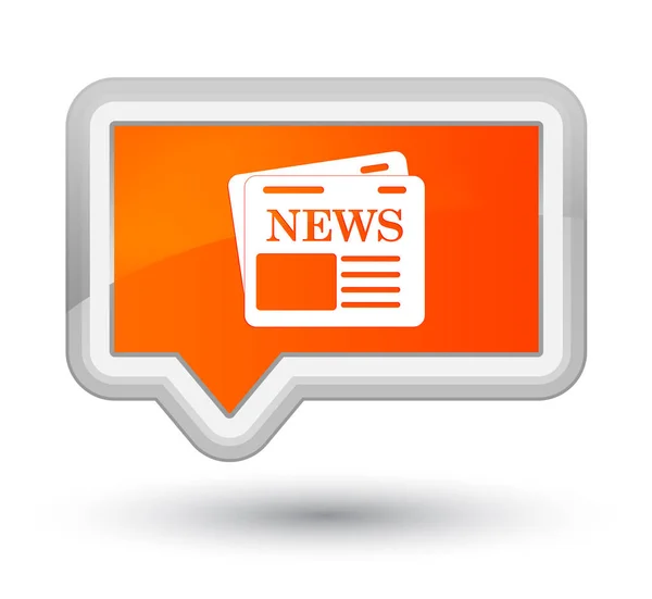 Newspaper icon prime orange banner button — Stock Photo, Image