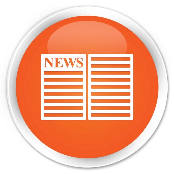 Newspaper icon premium orange round button — Stock Photo, Image