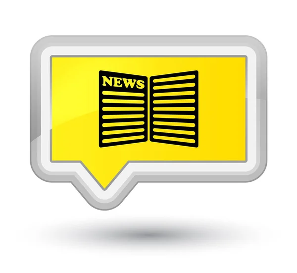 Icona del giornale primo pulsante banner giallo — Foto Stock