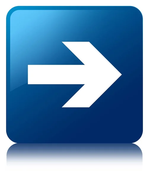 Kwadratowy przycisk Dalej strzałkę niebieski ikona — Zdjęcie stockowe