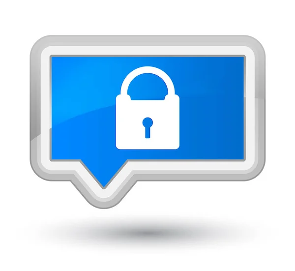 Voornaamste cyaan blauw banner knoop van het pictogram van hangslot — Stockfoto