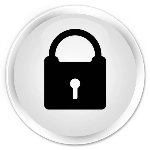 Padlock icon premium white round button — Stock Photo, Image