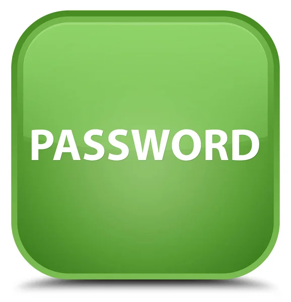 Speciální měkké zelené čtvercové tlačítko heslo — Stock fotografie