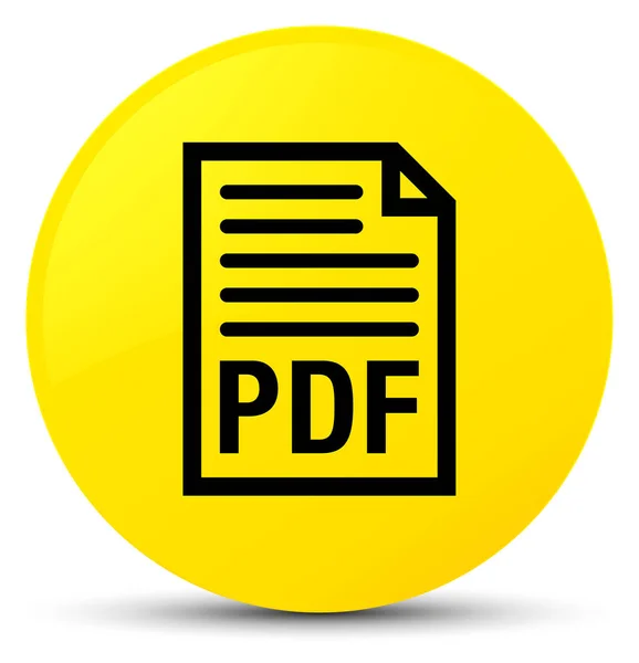 Pulsante rotondo giallo icona documento PDF — Foto Stock
