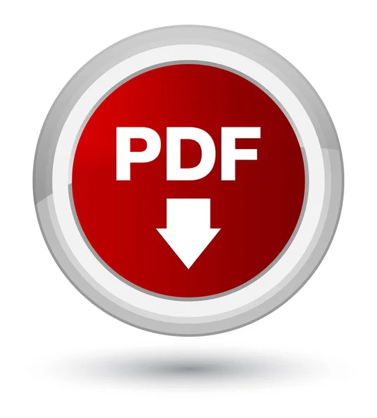 PDF download ikona prime czerwony okrągły przycisk — Zdjęcie stockowe