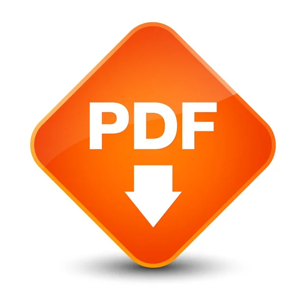 Icono de descarga PDF elegante botón de diamante naranja —  Fotos de Stock