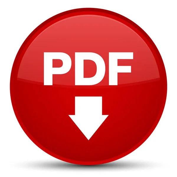 Ícone de download PDF botão redondo vermelho especial — Fotografia de Stock