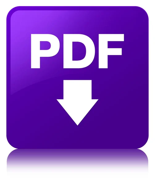 PDF scaricare icona viola pulsante quadrato — Foto Stock