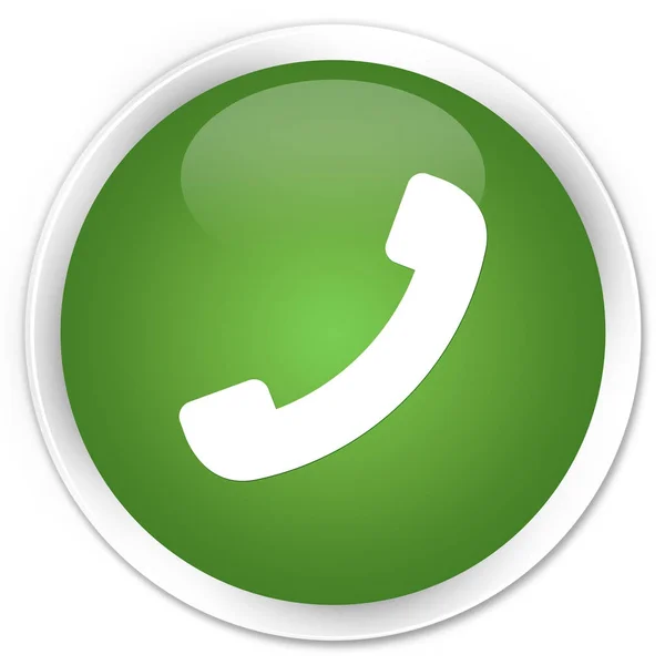 전화 아이콘 프리미엄 부드러운 녹색 라운드 버튼 — 스톡 사진