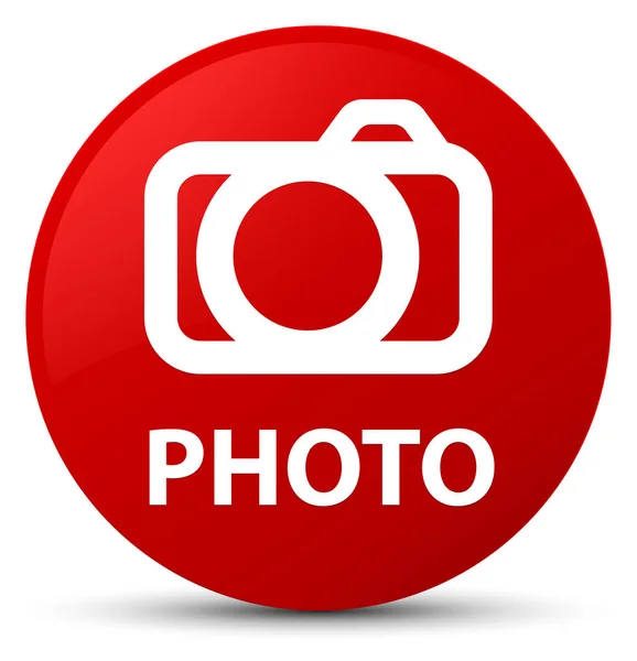Foto (camerapictogram) rode ronde knop — Stockfoto