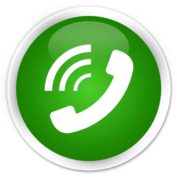 Phone ringing icon premium green round button — Stock Photo, Image