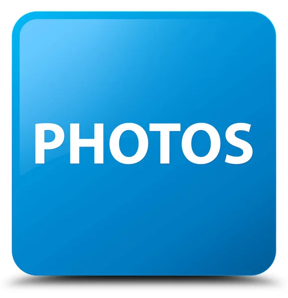 Fotos botón cuadrado azul cian — Foto de Stock