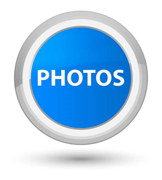 Fotos primer botón redondo azul cian —  Fotos de Stock