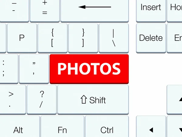 Fotos botón teclado rojo —  Fotos de Stock