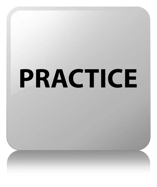 Practice white square button — Stock Photo, Image