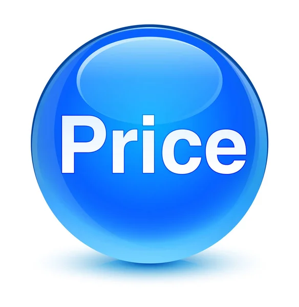 Ціна скляна блакитна кругла кнопка — стокове фото