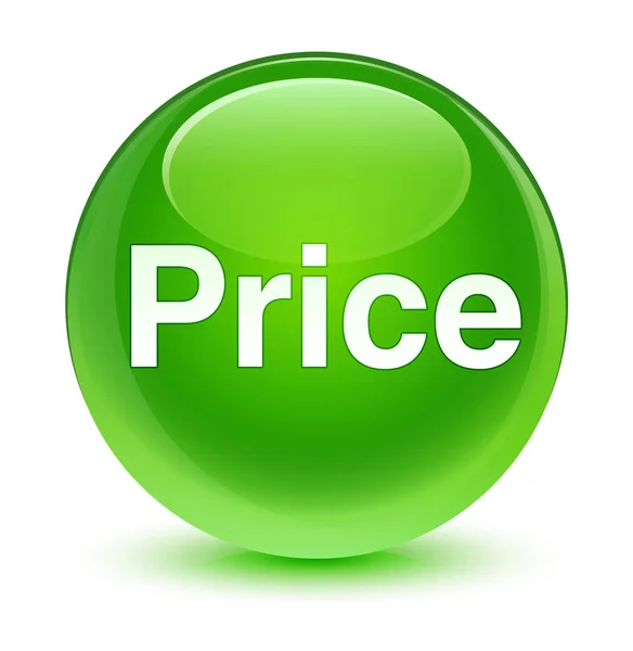 Price glassy green round button — Stock Photo, Image