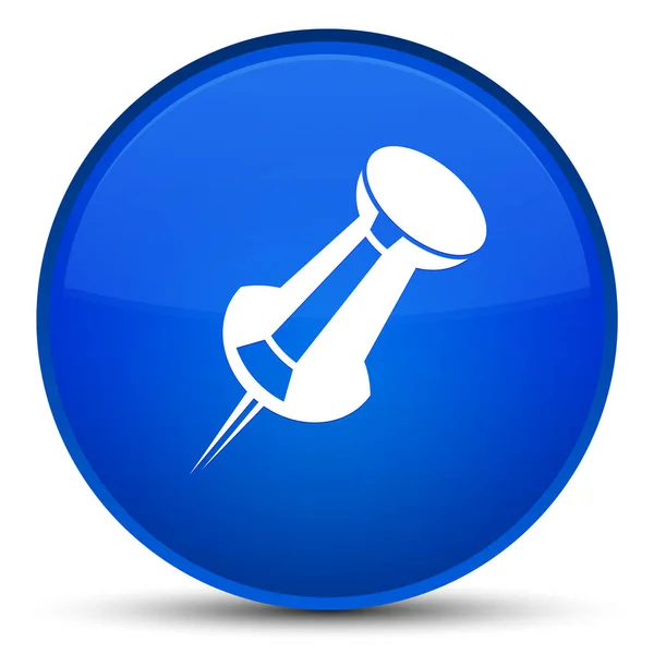 Push pin icon special blue round button — Stock Photo, Image