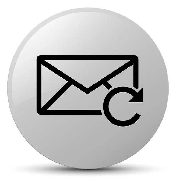 刷新电子邮件图标白色圆角按钮 — 图库照片