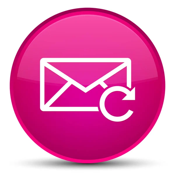 Elektronikus levél ikon különleges rózsaszín kerek gomb frissítése — Stock Fotó