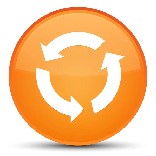 Symbol aktualisieren spezielle orange runde Taste — Stockfoto