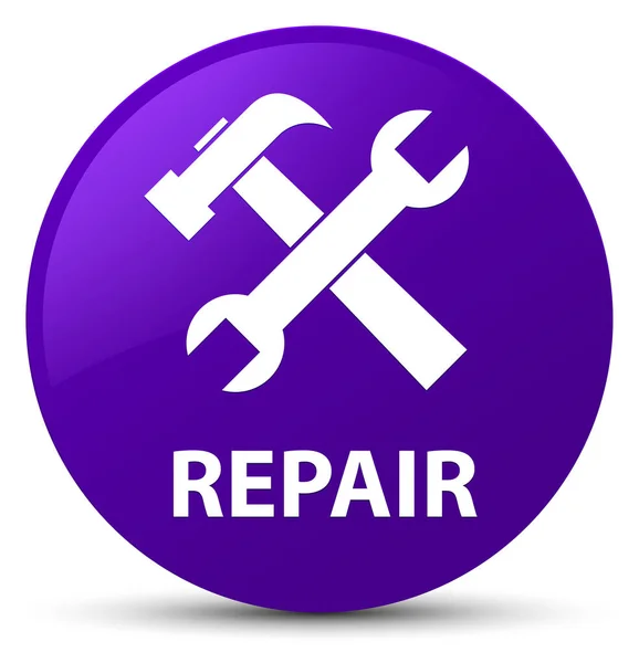 Reparatie (extra pictogram) paarse ronde knop — Stockfoto