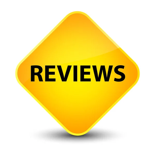 Reviews elegant yellow diamond button — Stock Photo, Image