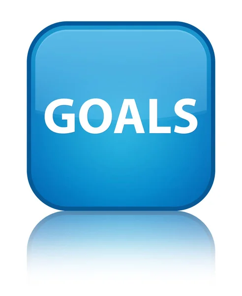 Goals special cyan blue square button — Stock Photo, Image