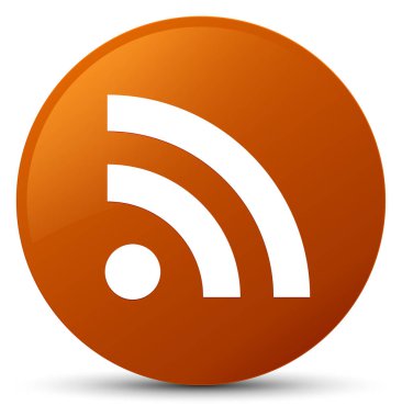 RSS simgesi kahverengi yuvarlak düğmesi