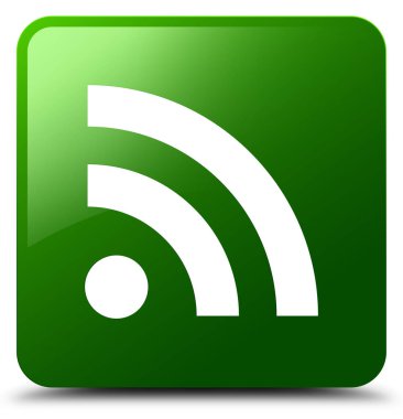 RSS simgesi yeşil kare düğme