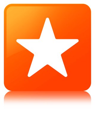 Yıldız simgesi turuncu kare düğme