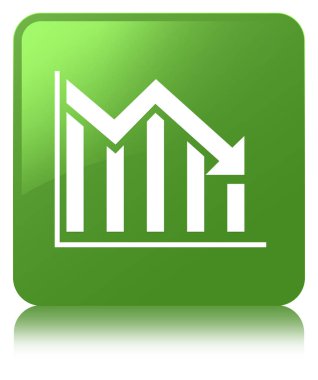 İstatistik simgesi yumuşak yeşil kare düğmesini basılı