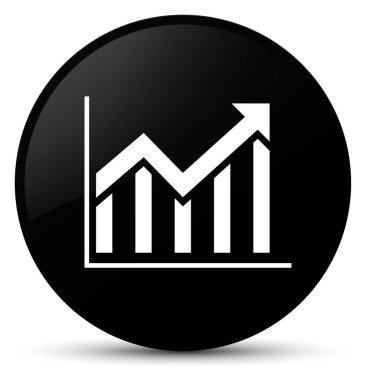 İstatistik simge siyah yuvarlak düğmesi