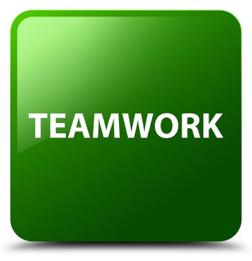 Ekip çalışması yeşil kare düğme
