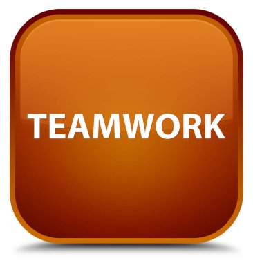 Ekip çalışması özel kahverengi kare düğme