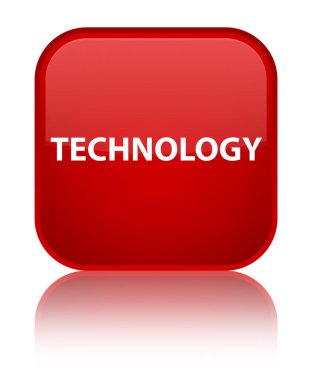 Teknoloji özel kırmızı kare düğme