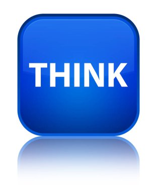 Özel mavi kare düğme düşünüyorum