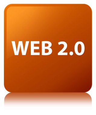 Web 2.0 kahverengi kare düğme