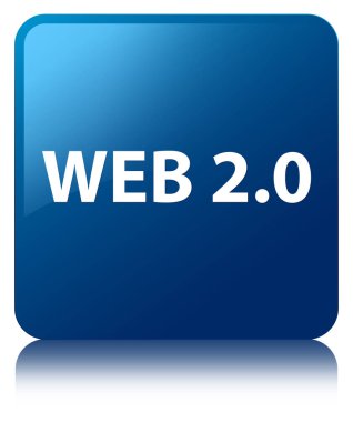 Web 2.0 mavi kare düğme