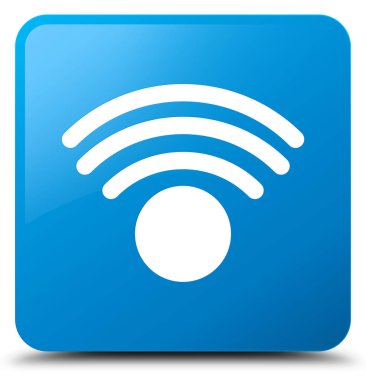 WiFi kutsal kişilerin resmi camgöbeği mavi kare düğme