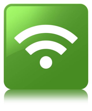 WiFi kutsal kişilerin resmi yumuşak yeşil kare düğme